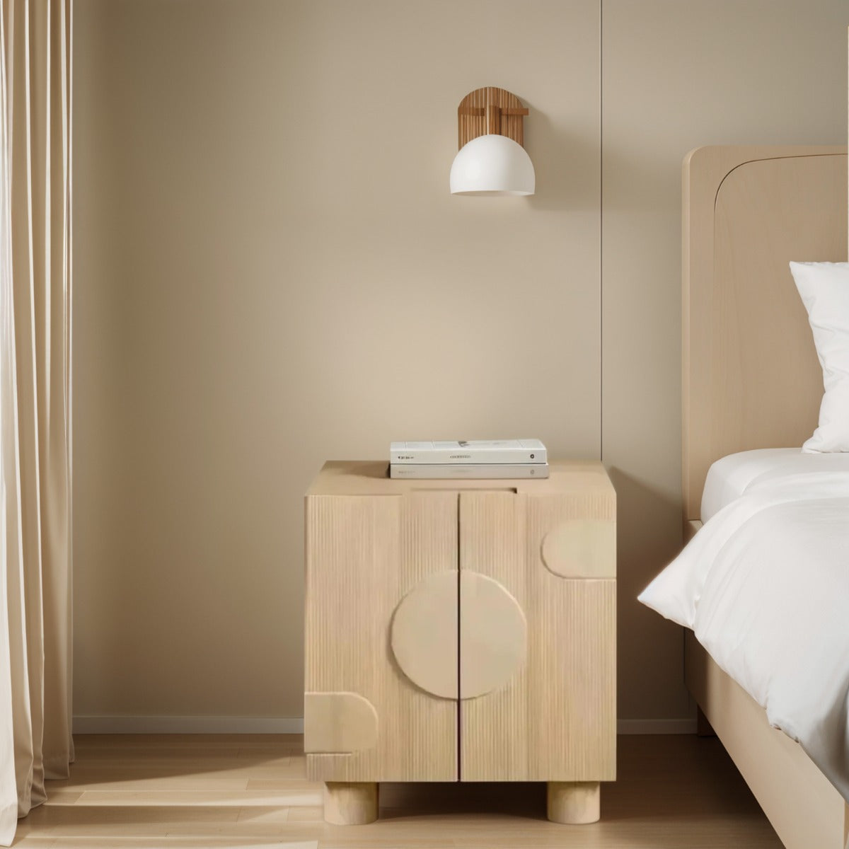Austin solid wooden small sideboard in light brown finish