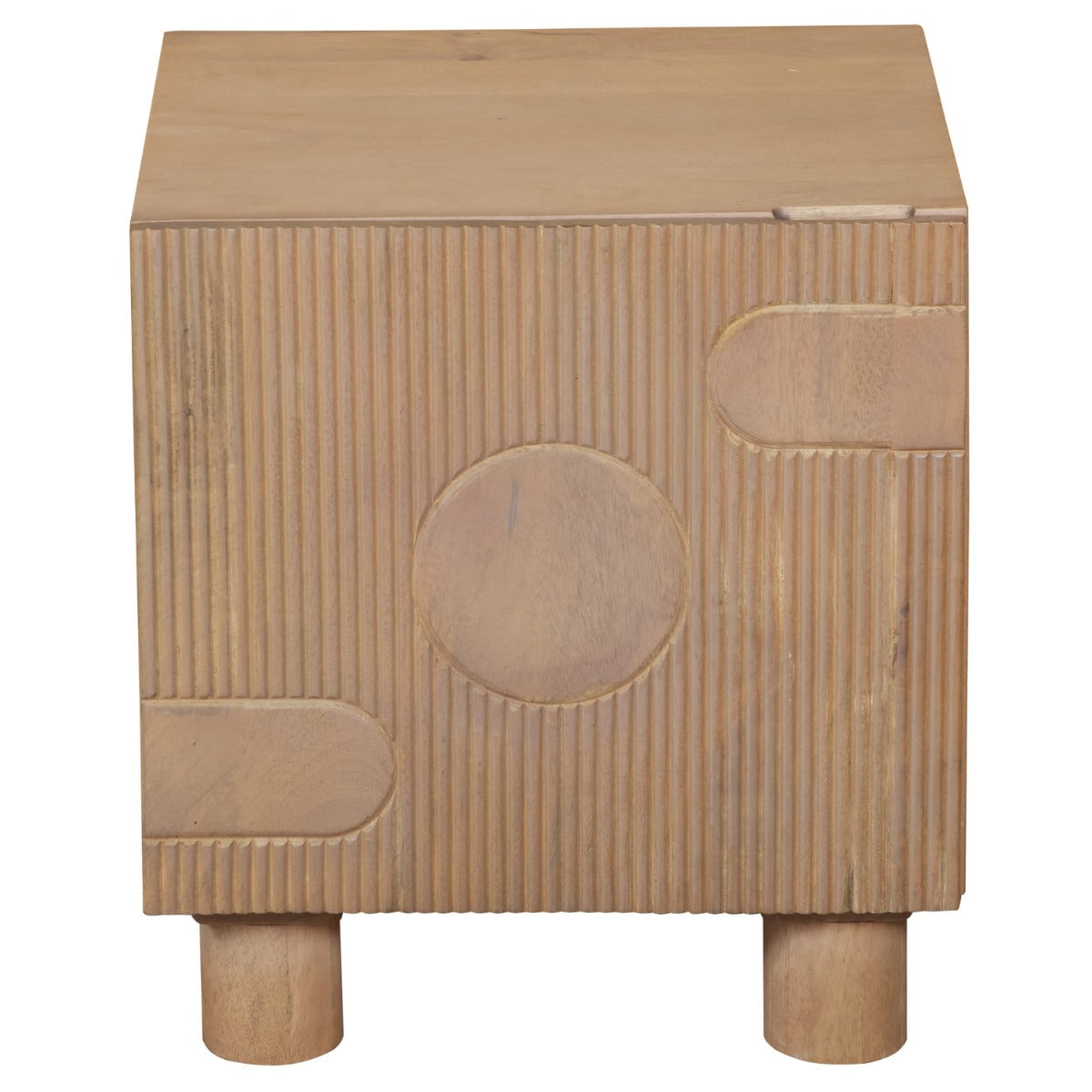 Stylish Austin Solid Wood Bedside Table in light brown mango wood