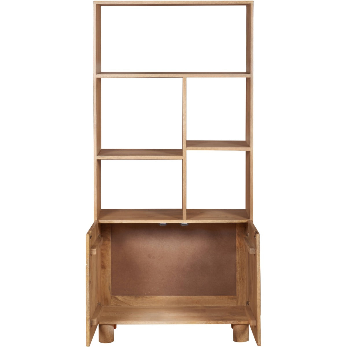 Austin Solid Wood Bookcase in mango wood with fluted pattern