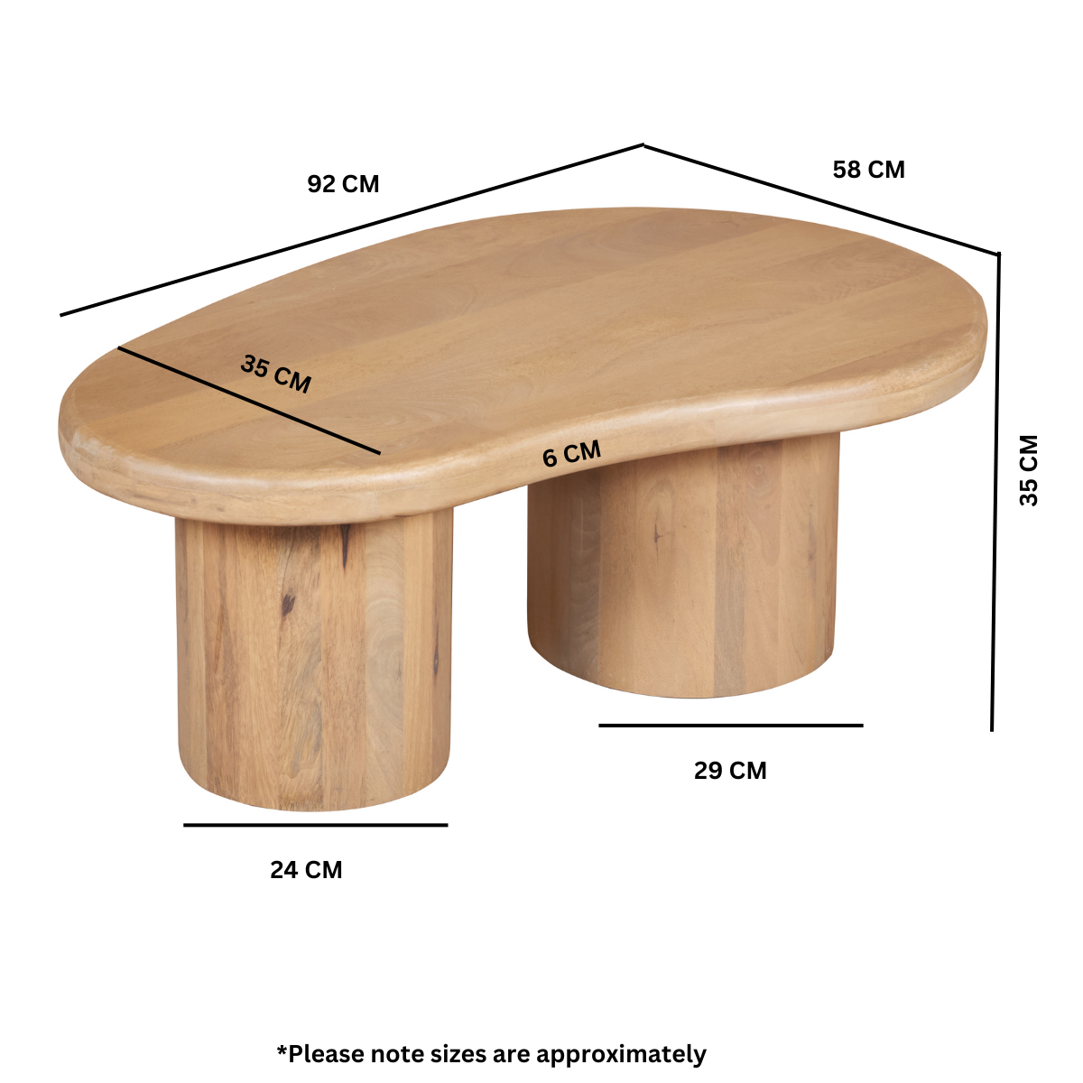 Austin Solid Wood Coffee Table in a stylish living room setting, showcasing its unique fluted design and natural mango wood finish.