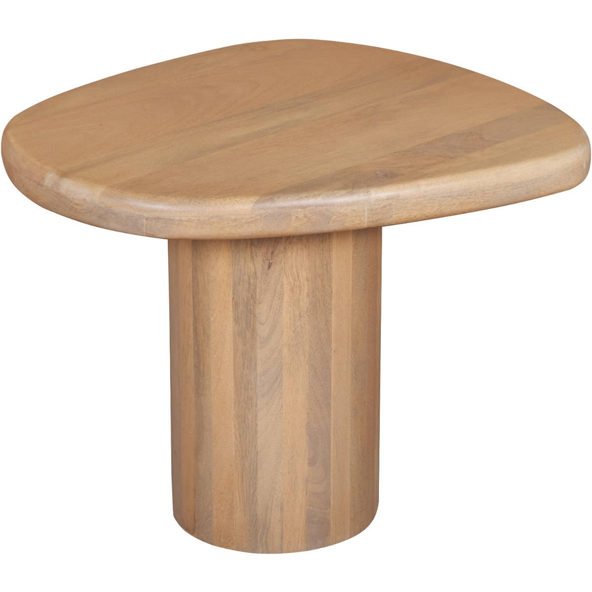 Austin solid wood side table with fluted design in a modern living room