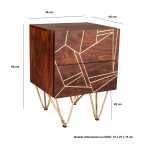 Dark Gold 2 Drawer Side Table - View 4