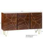 Dark Gold Extra Large Sideboard 3 Drawers and 2 Doors - View 5