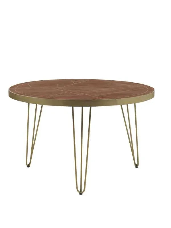 Dark Gold Round Dining Table - View 2