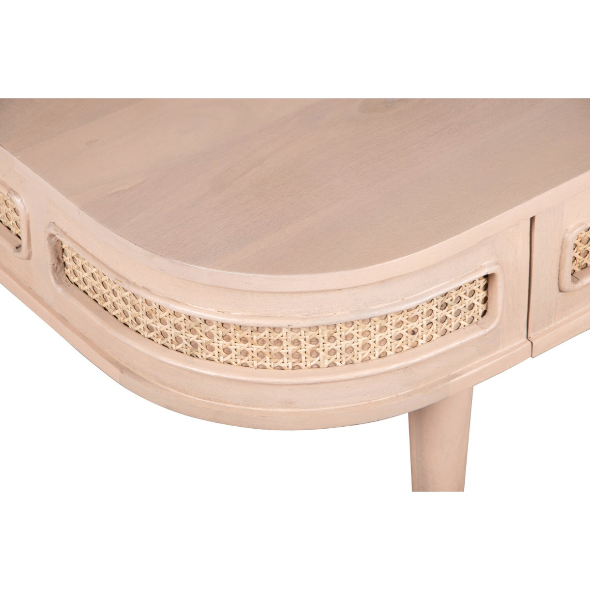 Valencia coffee table made from mango wood with a cane drawer
