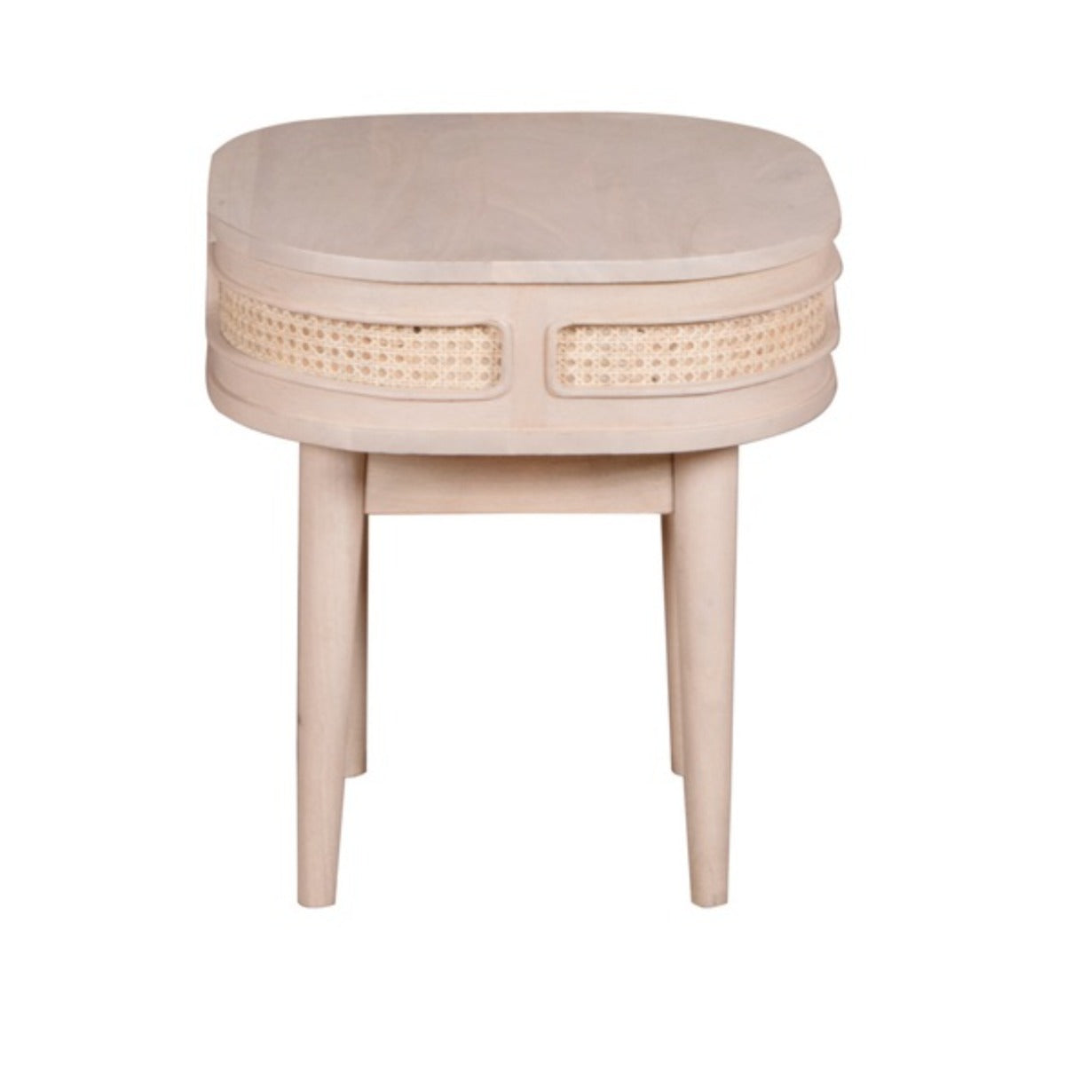Stylish Valencia Cane & Mango Wood Bedside Table in natural finish