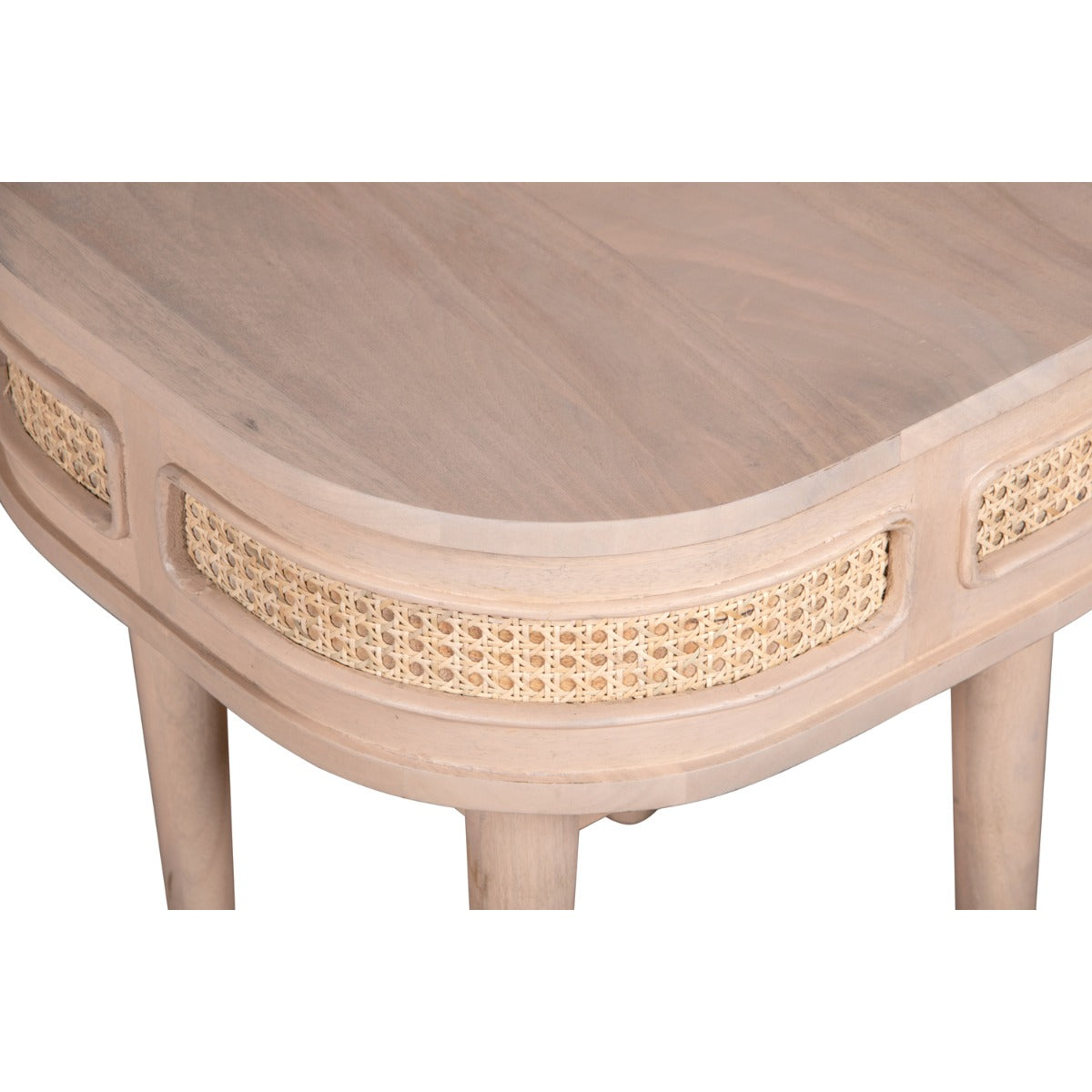 Stylish Valencia Cane & Mango Wood Bedside Table in natural finish