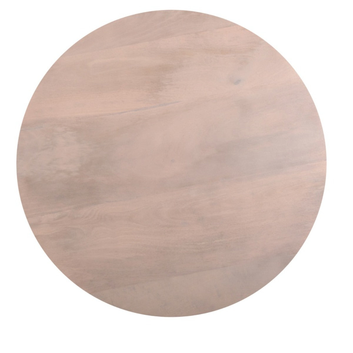 Valencia round coffee table made of mango wood with a grooved surface