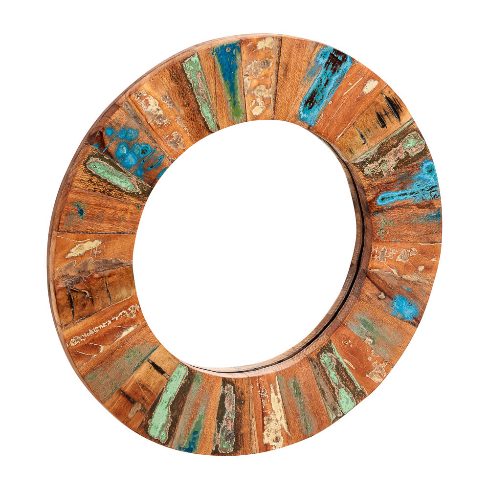 Coastal large mirror frame made from reclaimed wood, eco-friendly design