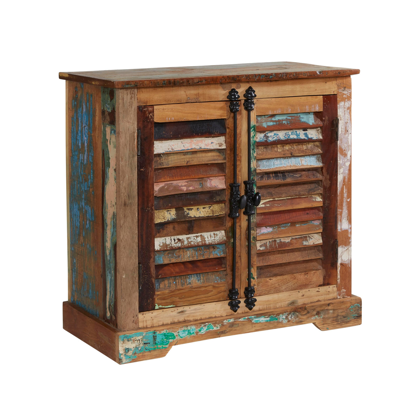Coastal 2 door sideboard made from reclaimed wood, fully assembled