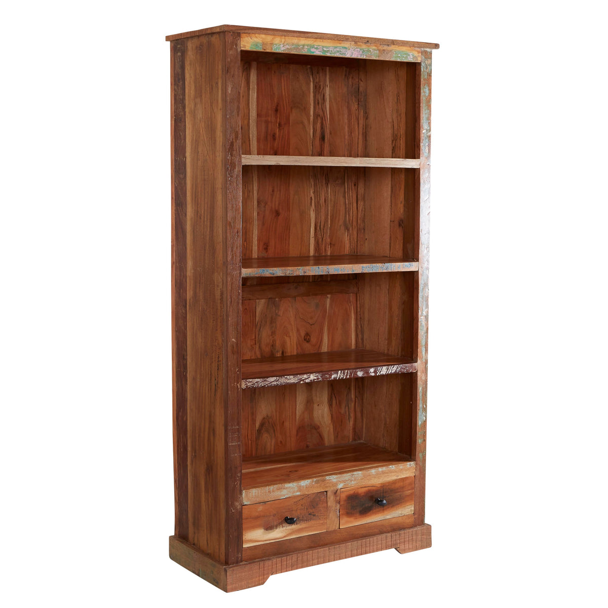 Coastal large bookcase made from reclaimed wood, showcasing eco-friendly craftsmanship