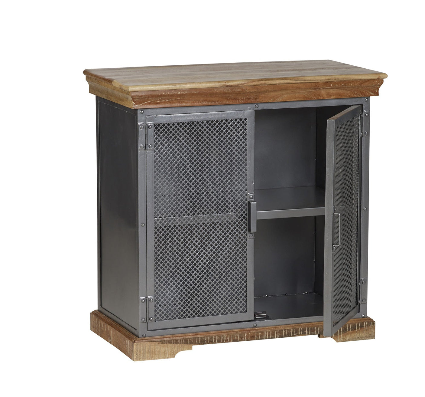 Metropolis Industrial Sideboard made of acacia wood with two doors and shelves