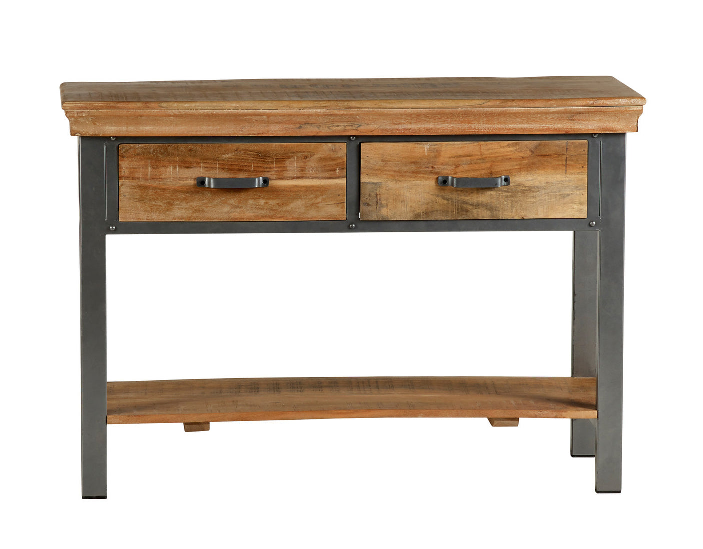 Metropolis Industrial 2 Drawer Console Table made of acacia wood