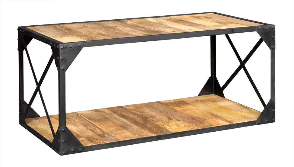 Ascot Coffee Table made from reclaimed solid wood and metal