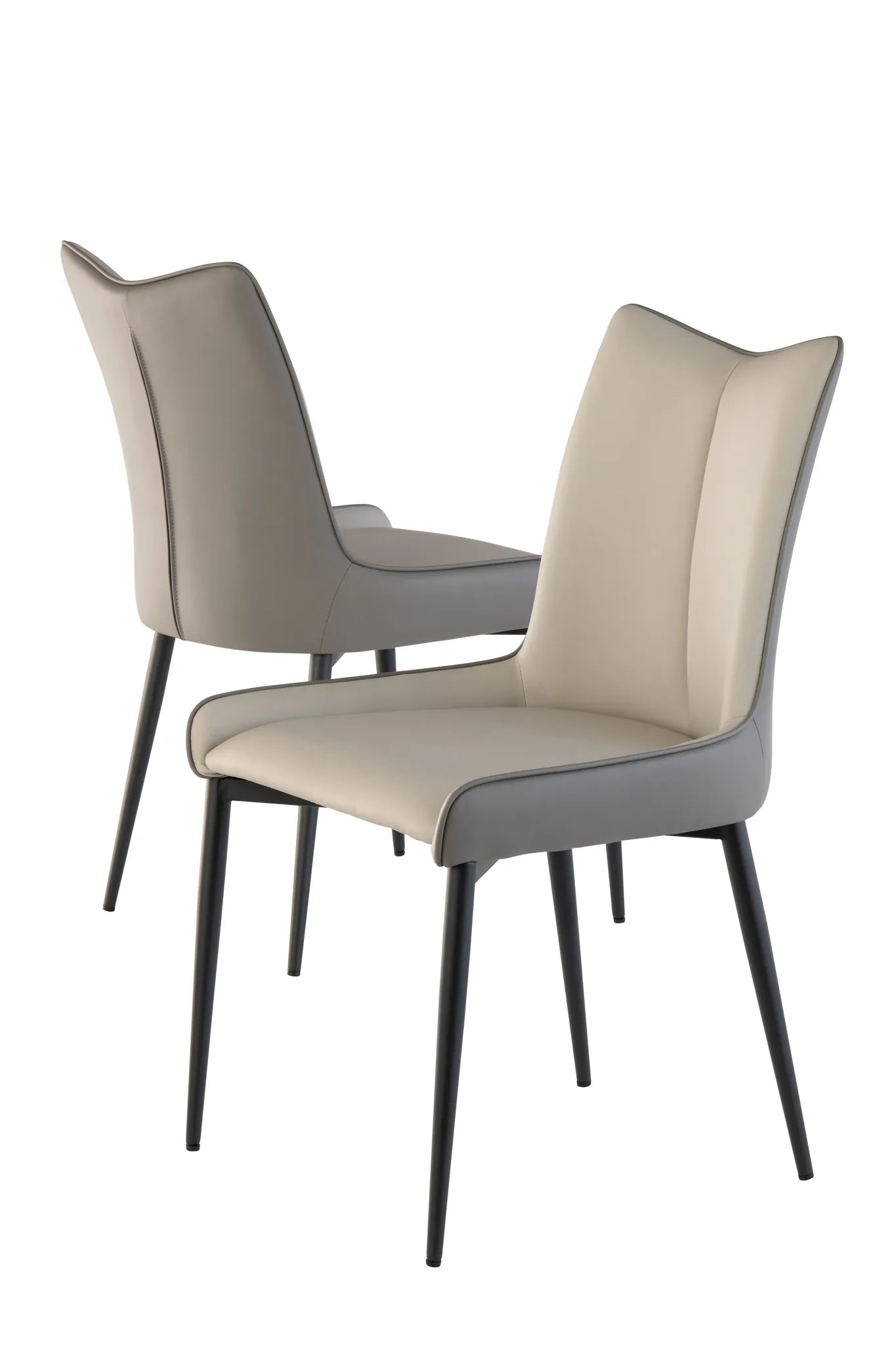 Nardo Dining Chair - Grey/ Light Grey Mix - Black Leg