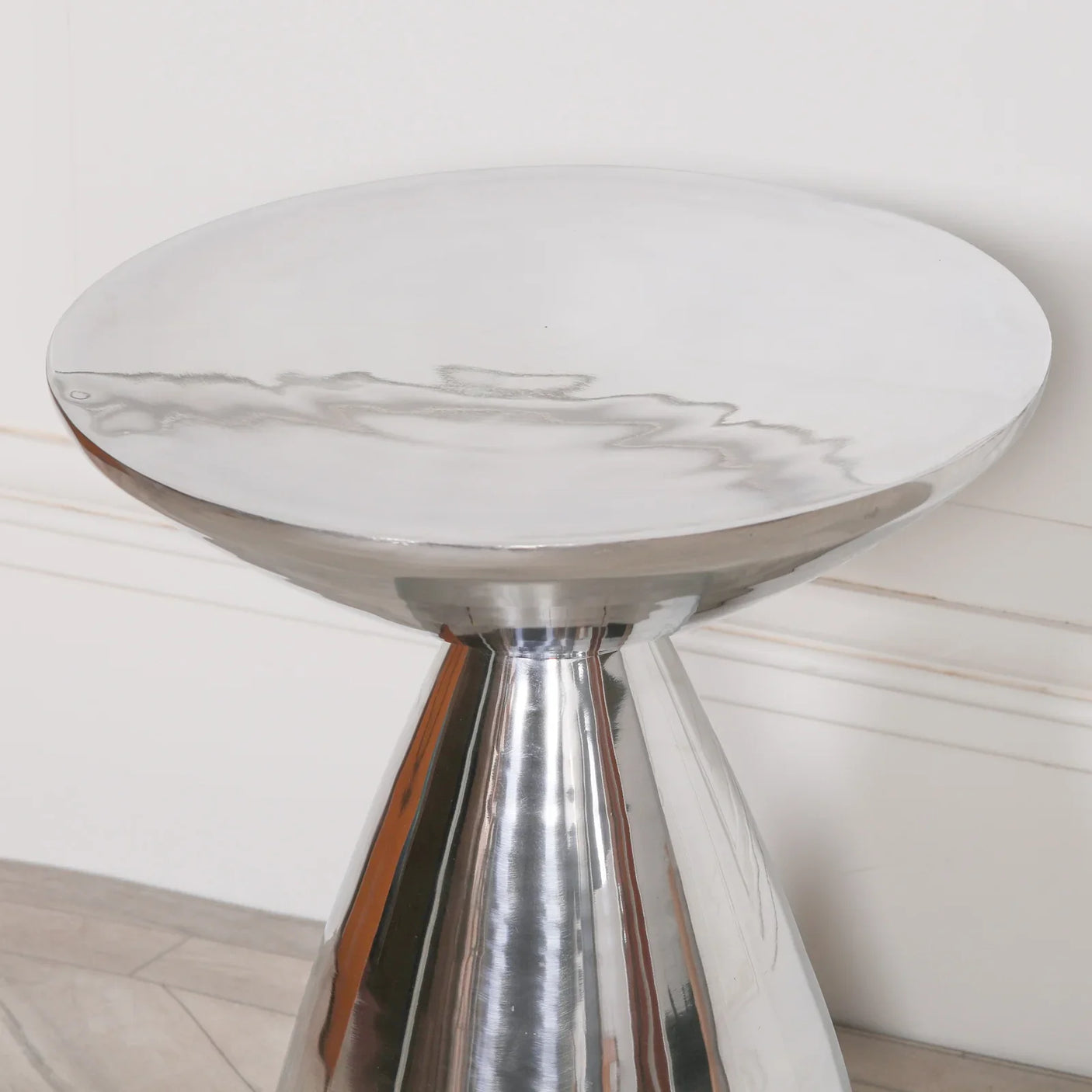 Hour Glass Style Cast Aluminium Side Table