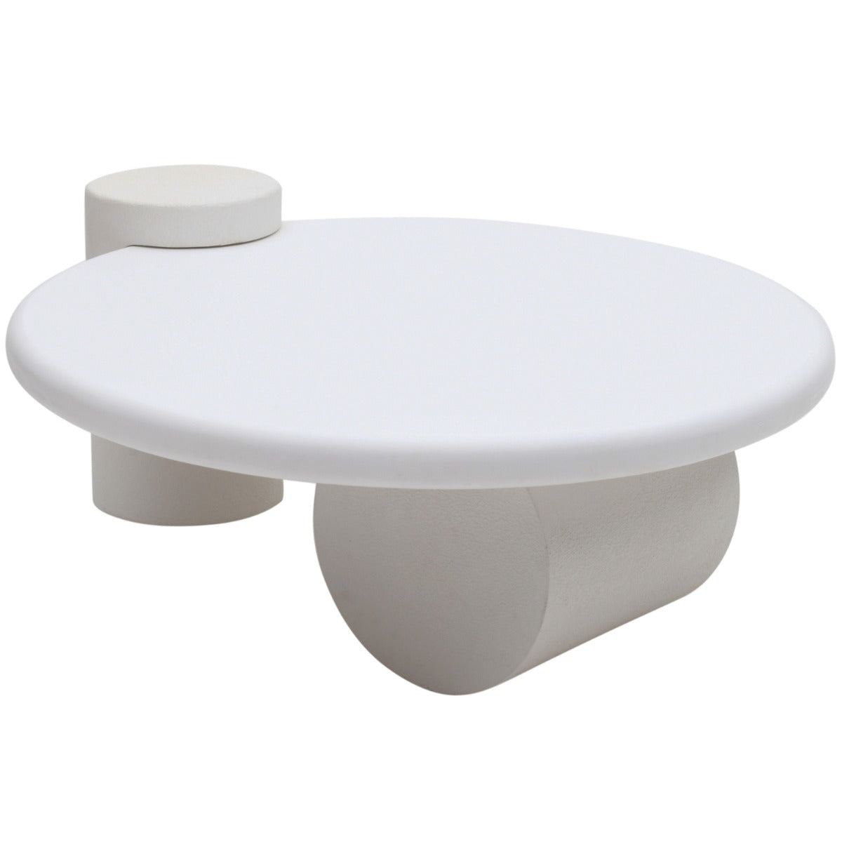 Geo Modern Abstract Coffee Table in white wood with geometric patterns