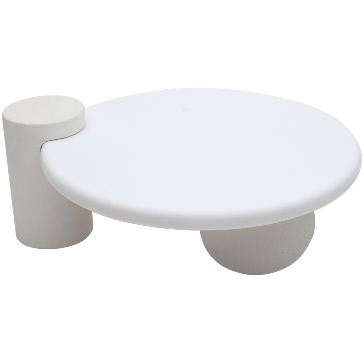 Geo Modern Abstract Coffee Table in white wood with geometric patterns