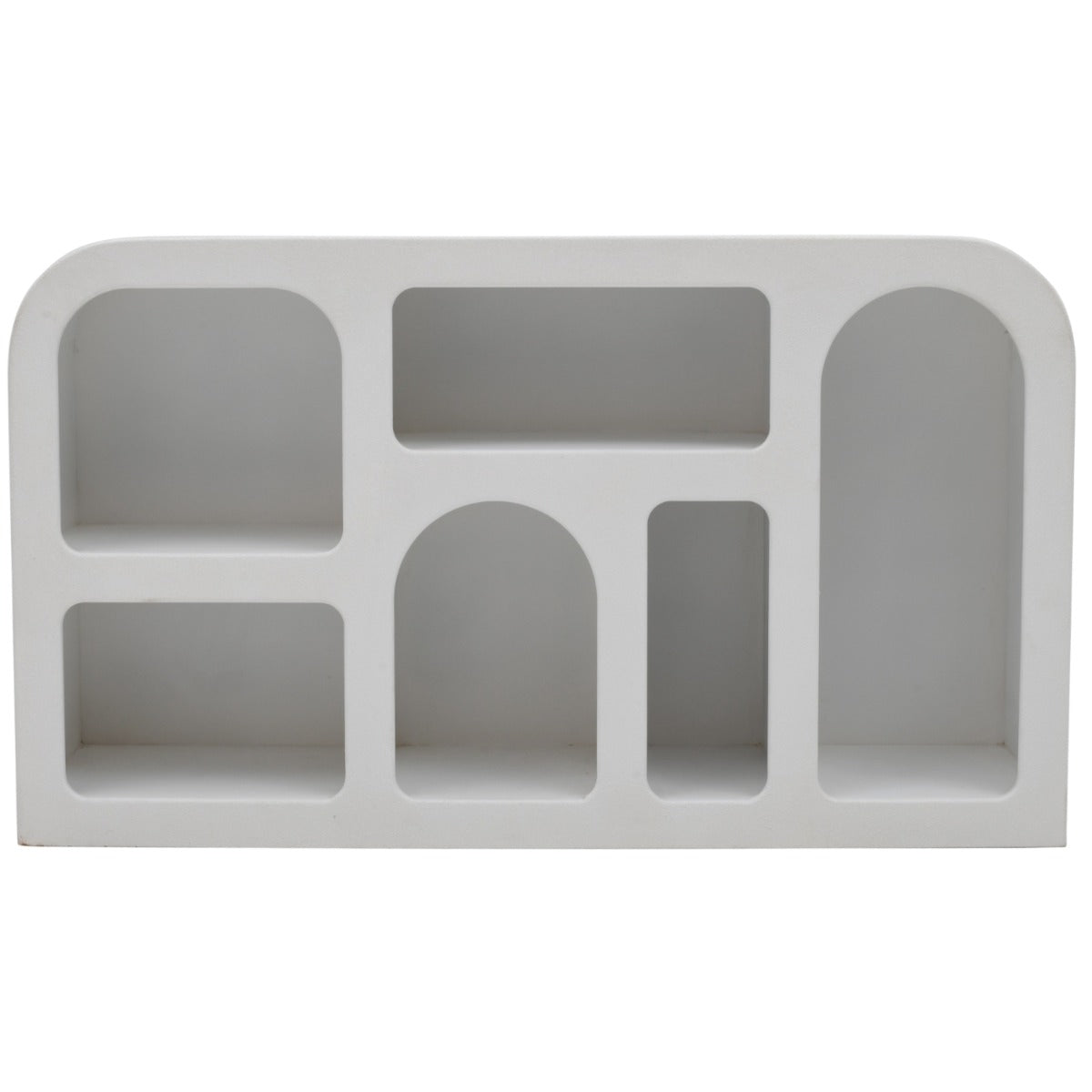 Geo Geometric Medium Sideboard in white MDF with open storage