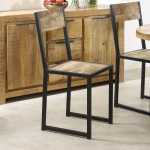 Cosmo Industrial Metal & Wood Dining Chair (Sold in Pairs) - View 4