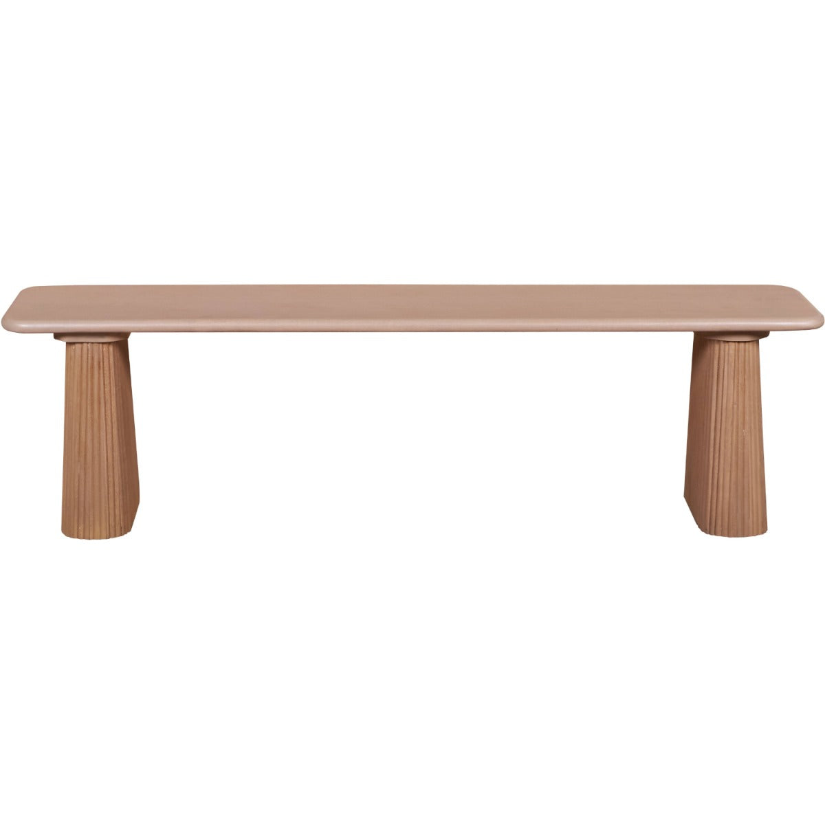Indus Solid Wood Dining Bench made from durable mango wood, showcasing a rustic slatted design.