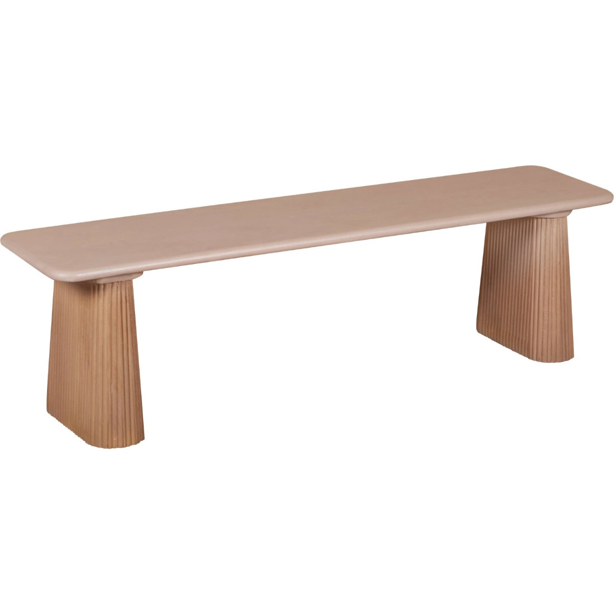 Indus Solid Wood Dining Bench made from durable mango wood, showcasing a rustic slatted design.
