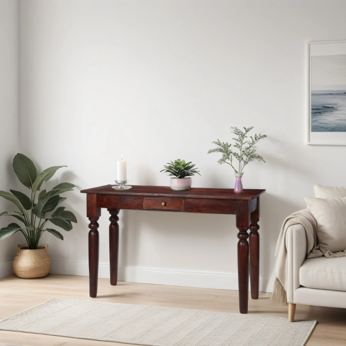 Jaipur Dark Mango Console Table made from solid mango wood