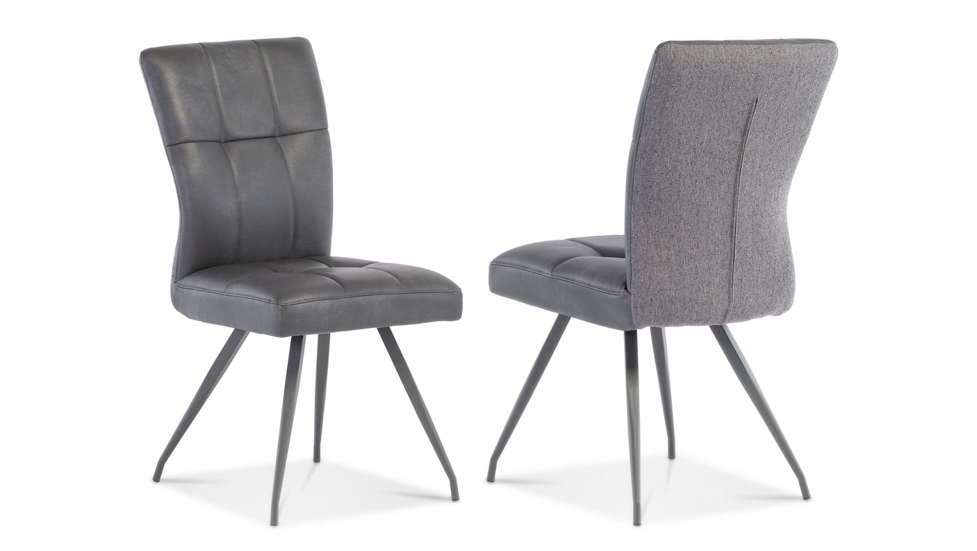 Stylish Grey Dining Chair with PU Fabric and Contemporary Design