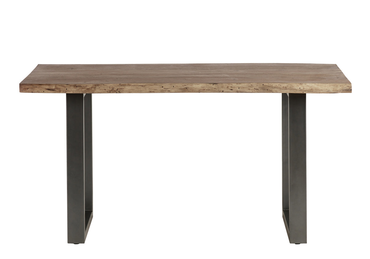 Baltic live edge dining table made of solid acacia wood with metal legs