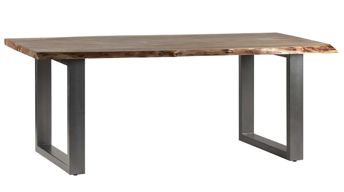 Baltic live edge dining table made of solid acacia wood with a metal frame