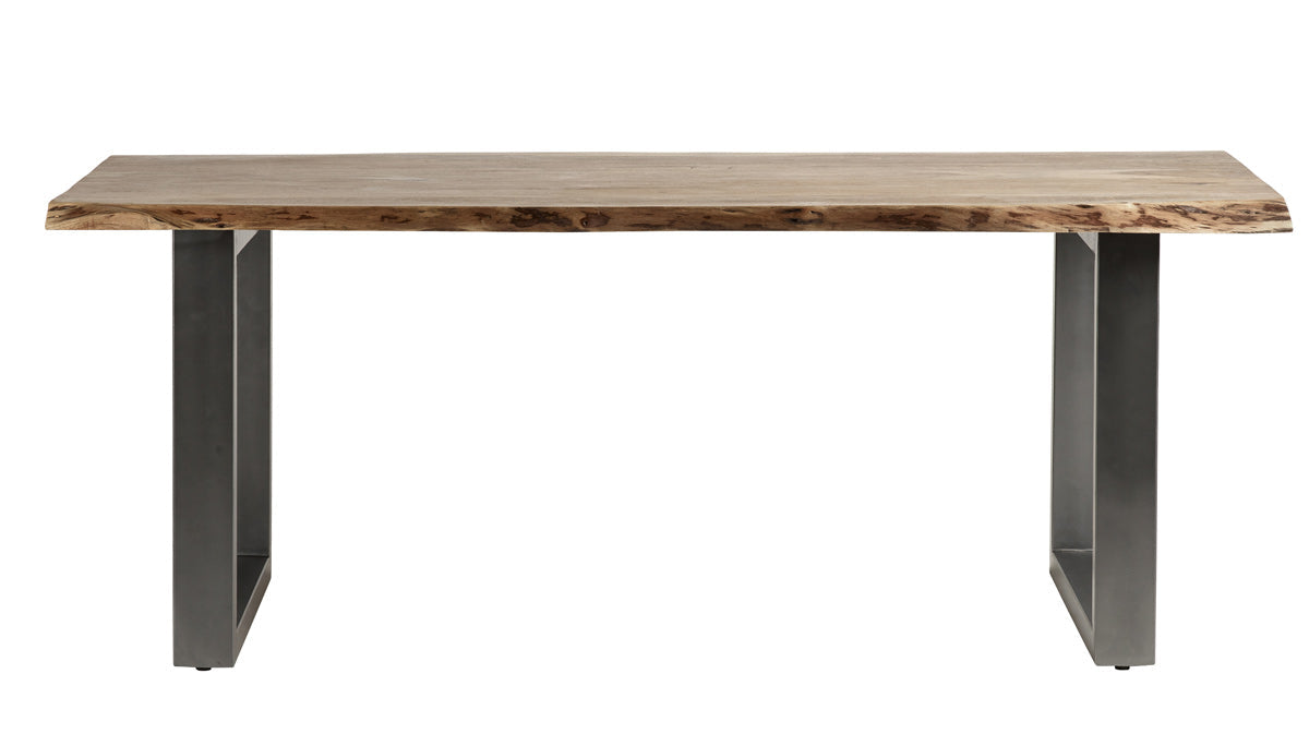 Baltic live edge dining table made of solid acacia wood with a metal frame