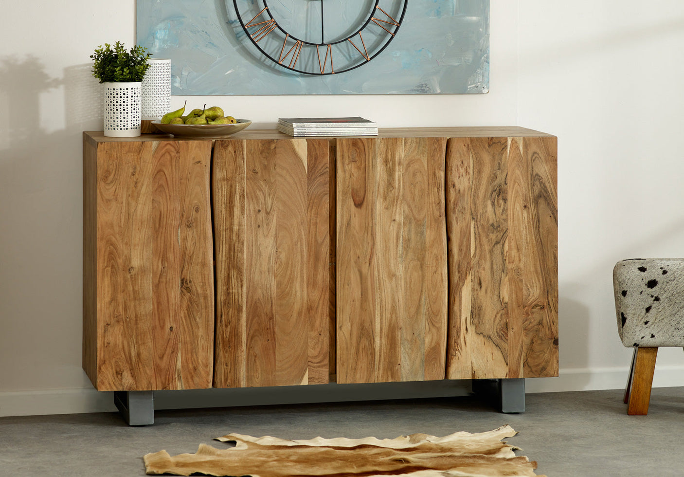 Baltic live edge large sideboard made of solid acacia wood