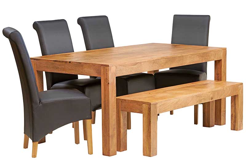 Toko Light Mango Large Dining Table made from solid mango wood