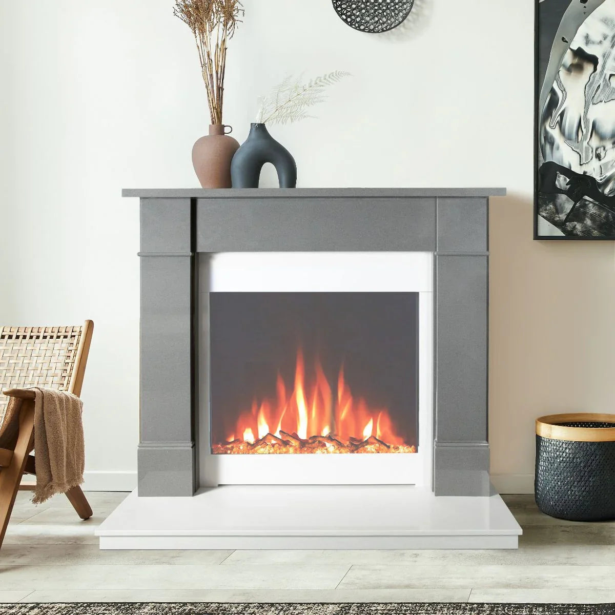 54" Naxos Polished Luna Grey Suite