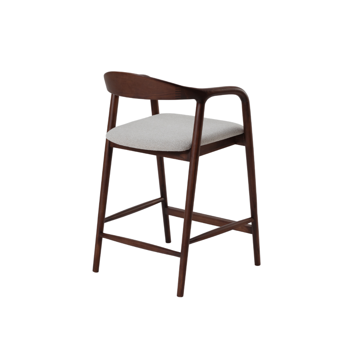 ALUXO Tess Walnut Barstool in Oatmeal Boucle