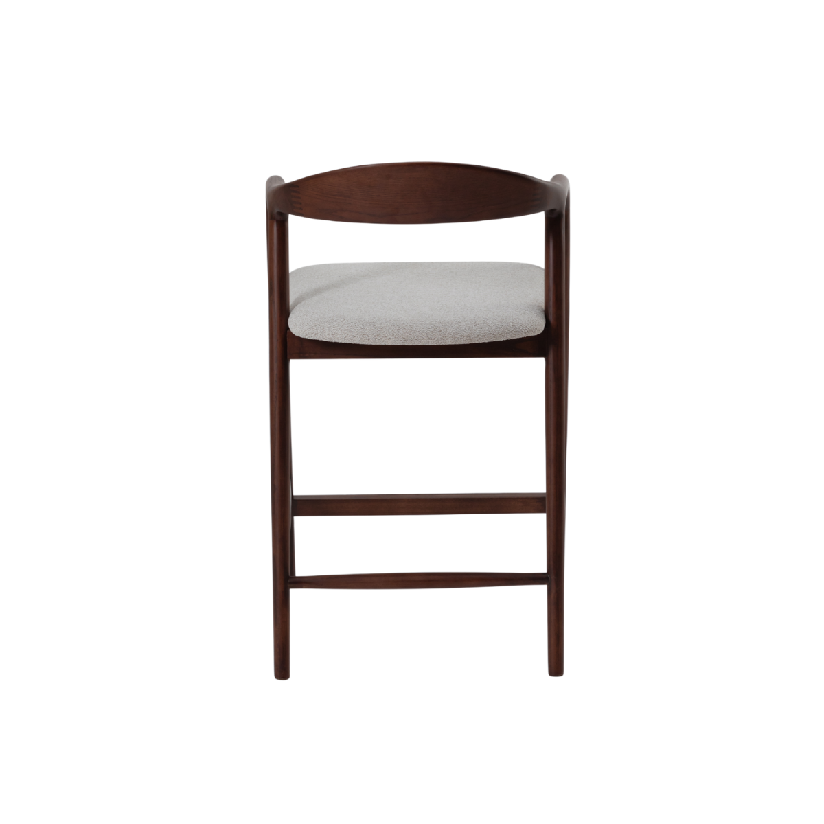 ALUXO Tess Walnut Barstool in Oatmeal Boucle