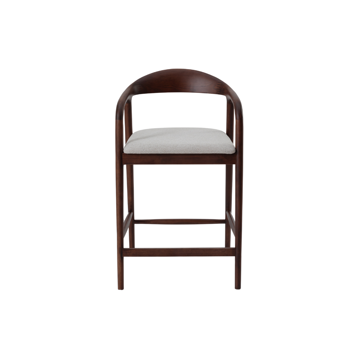 ALUXO Tess Walnut Barstool in Oatmeal Boucle