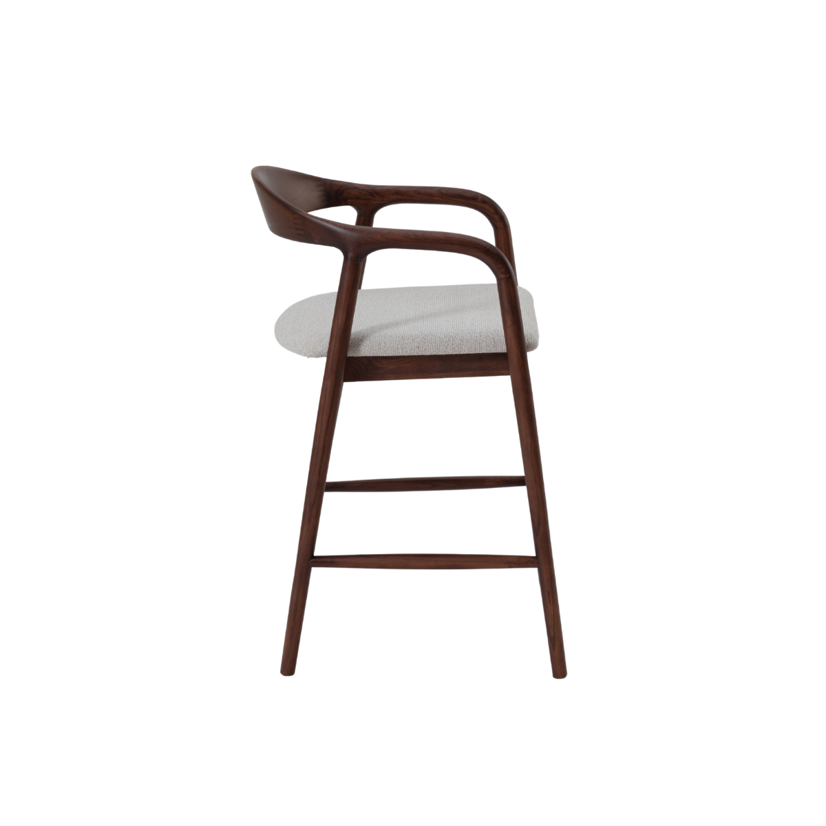 ALUXO Tess Walnut Barstool in Oatmeal Boucle