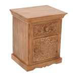 Artwork Mango Wood Bedside Table With Storage - View 4