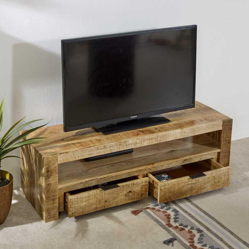 Surrey Solid Wood Tv Stand With 2 Drawers - View 3