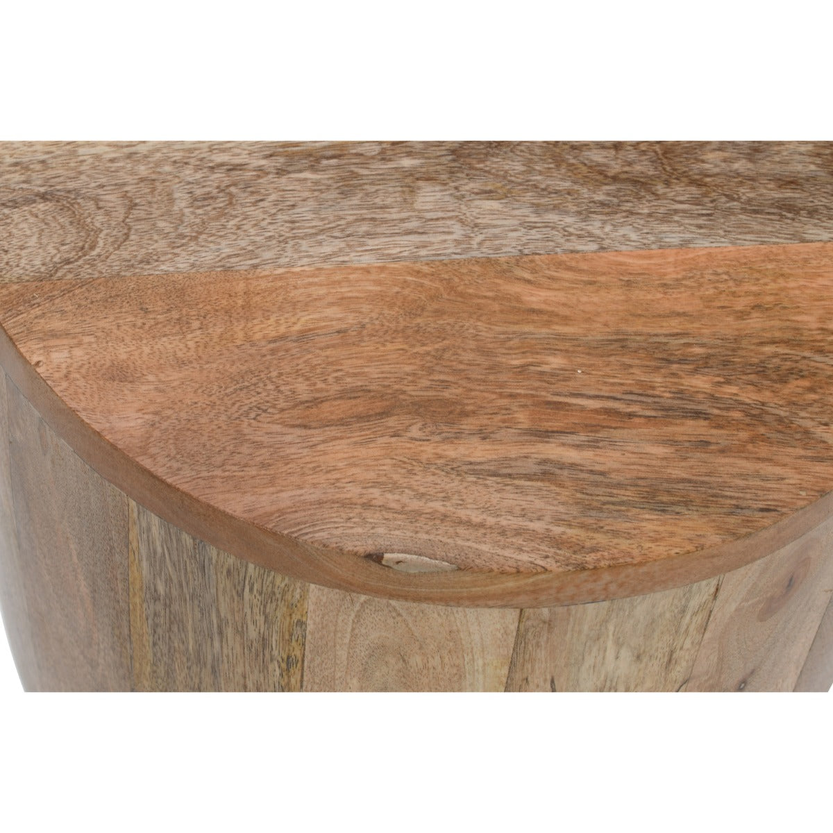 Surrey Solid Wood Drum Side Table made from eco-sourced mango wood