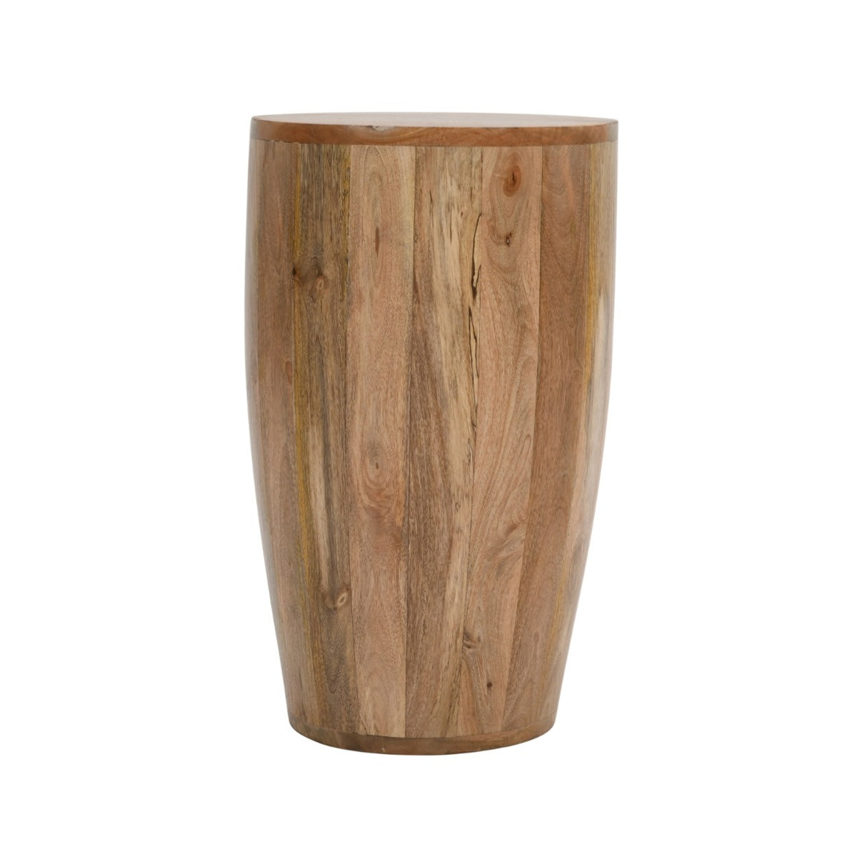 Surrey Solid Wood Drum Side Table made from eco-sourced mango wood