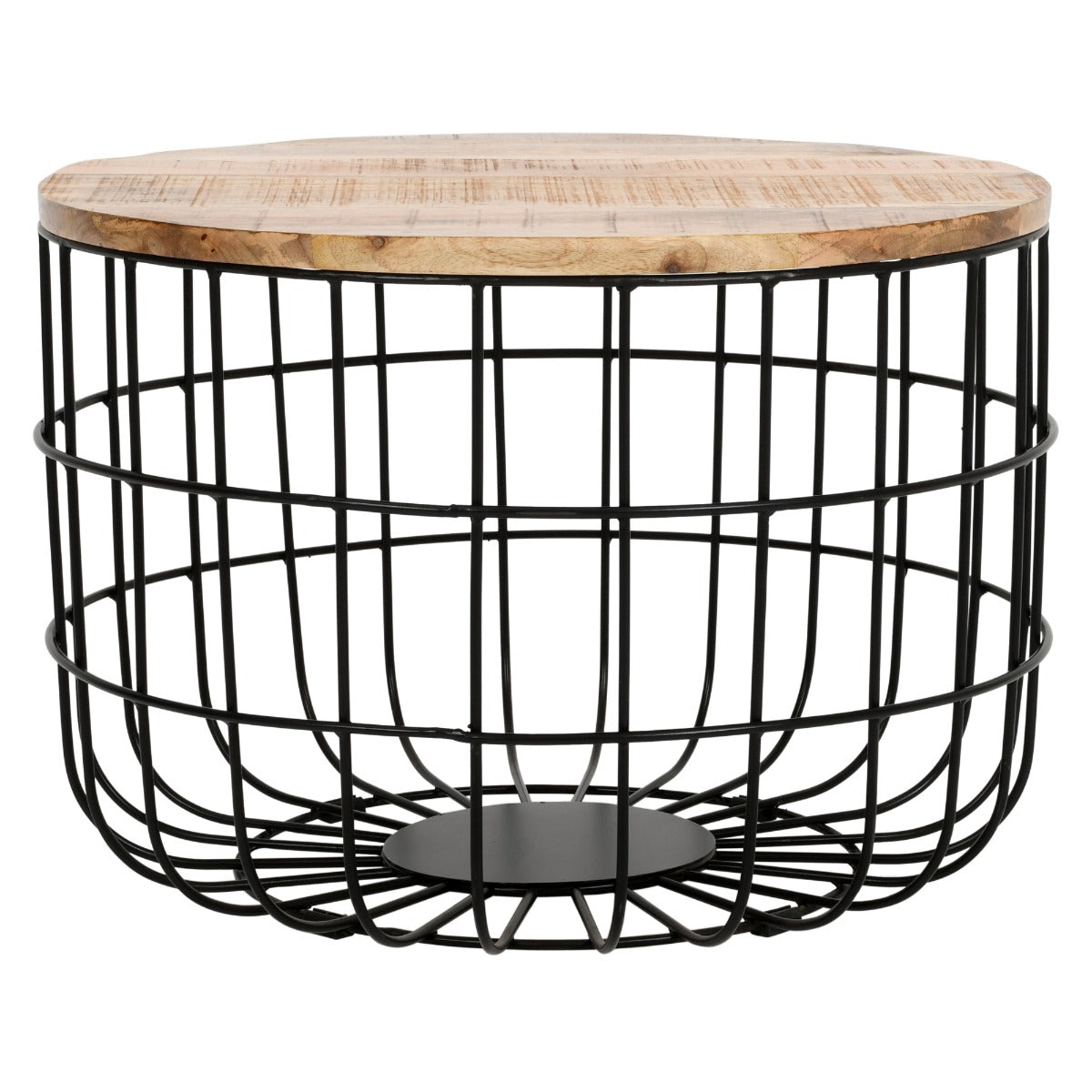 Surrey solid wood and metal wire coffee table in a stylish living room