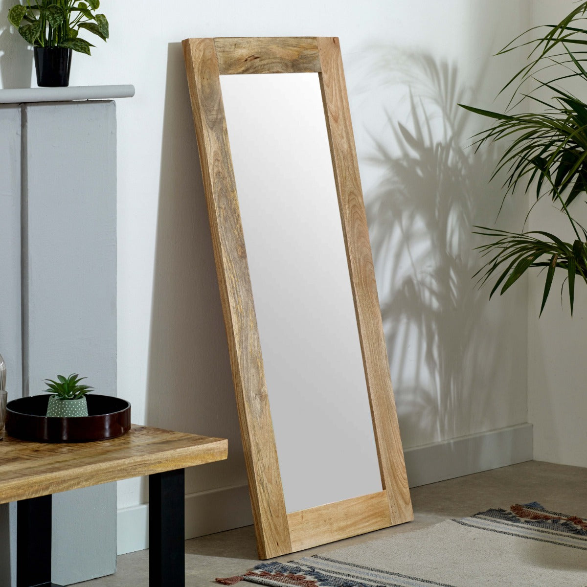 Surrey extra long mirror with solid mango wood frame