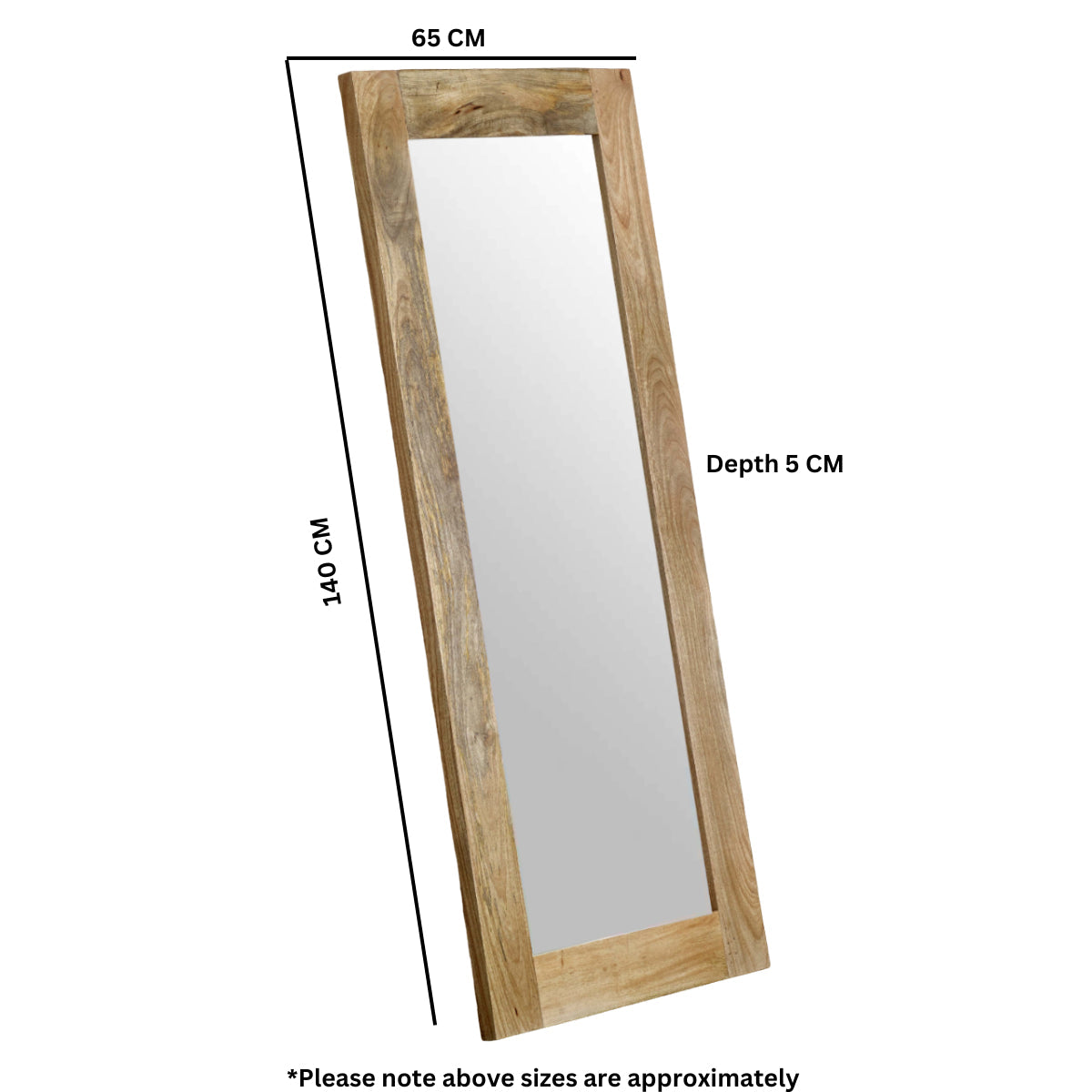 Surrey extra long mirror with solid mango wood frame