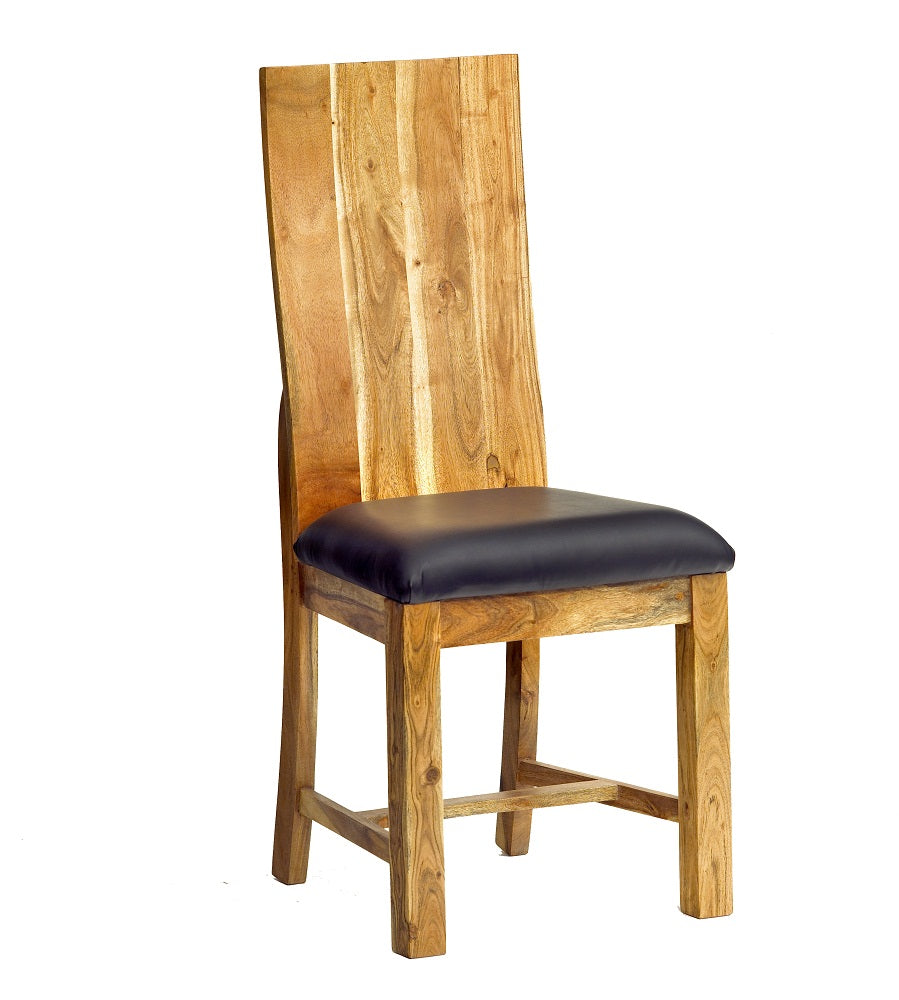 Set of two premium dining chairs made from solid acacia wood