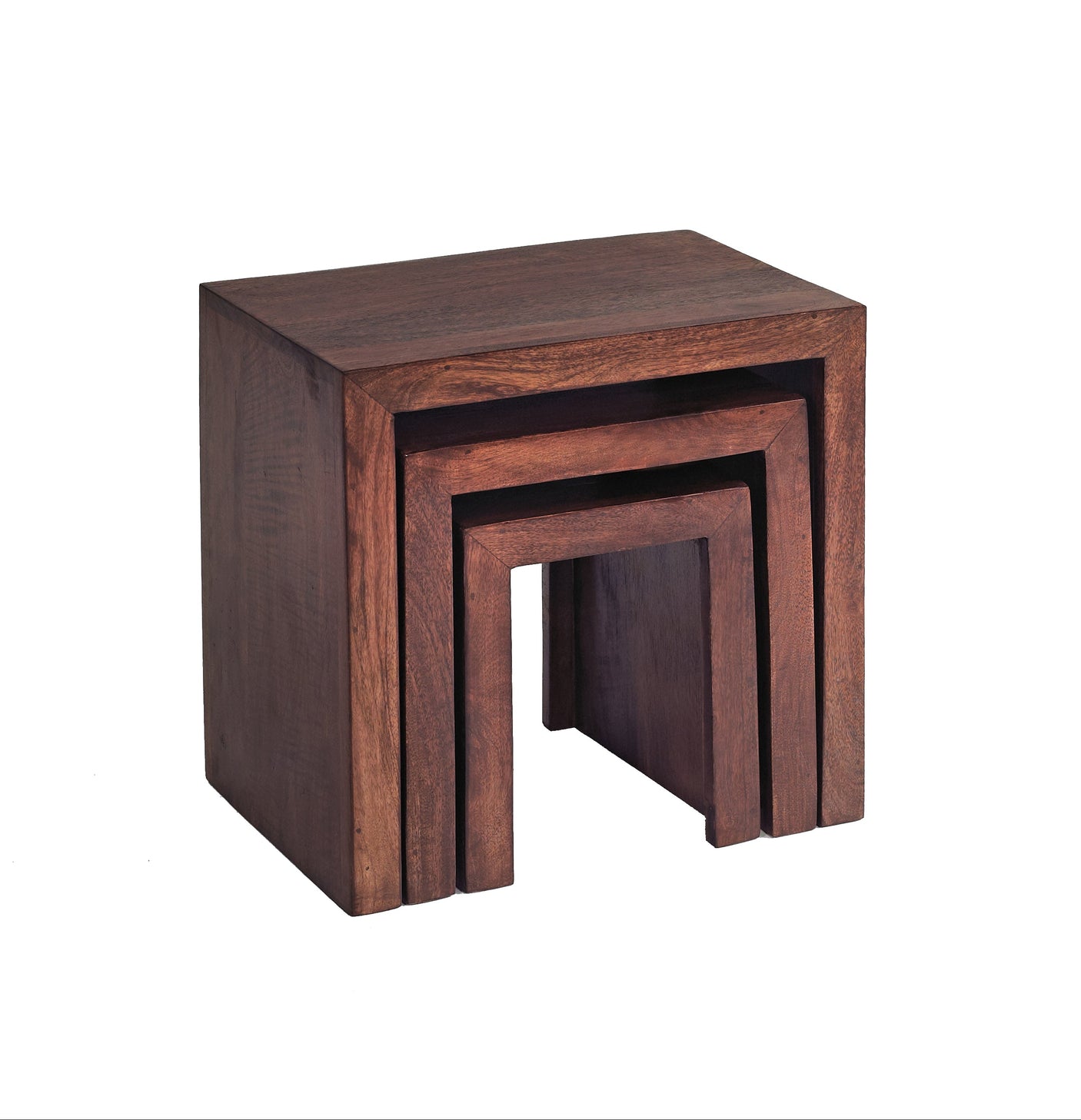 Toko Dark Mango Nest of 3 Tables made from solid mango wood