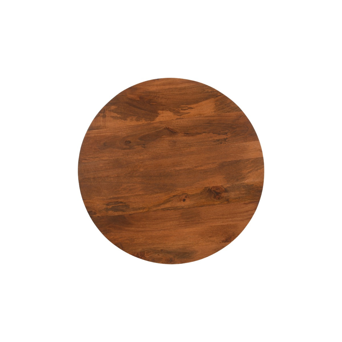 Round slatted coffee table made from sustainably sourced mango wood
