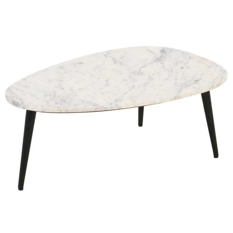 Opal Coffee Table With White Marble Top & Metal Legs - View 3