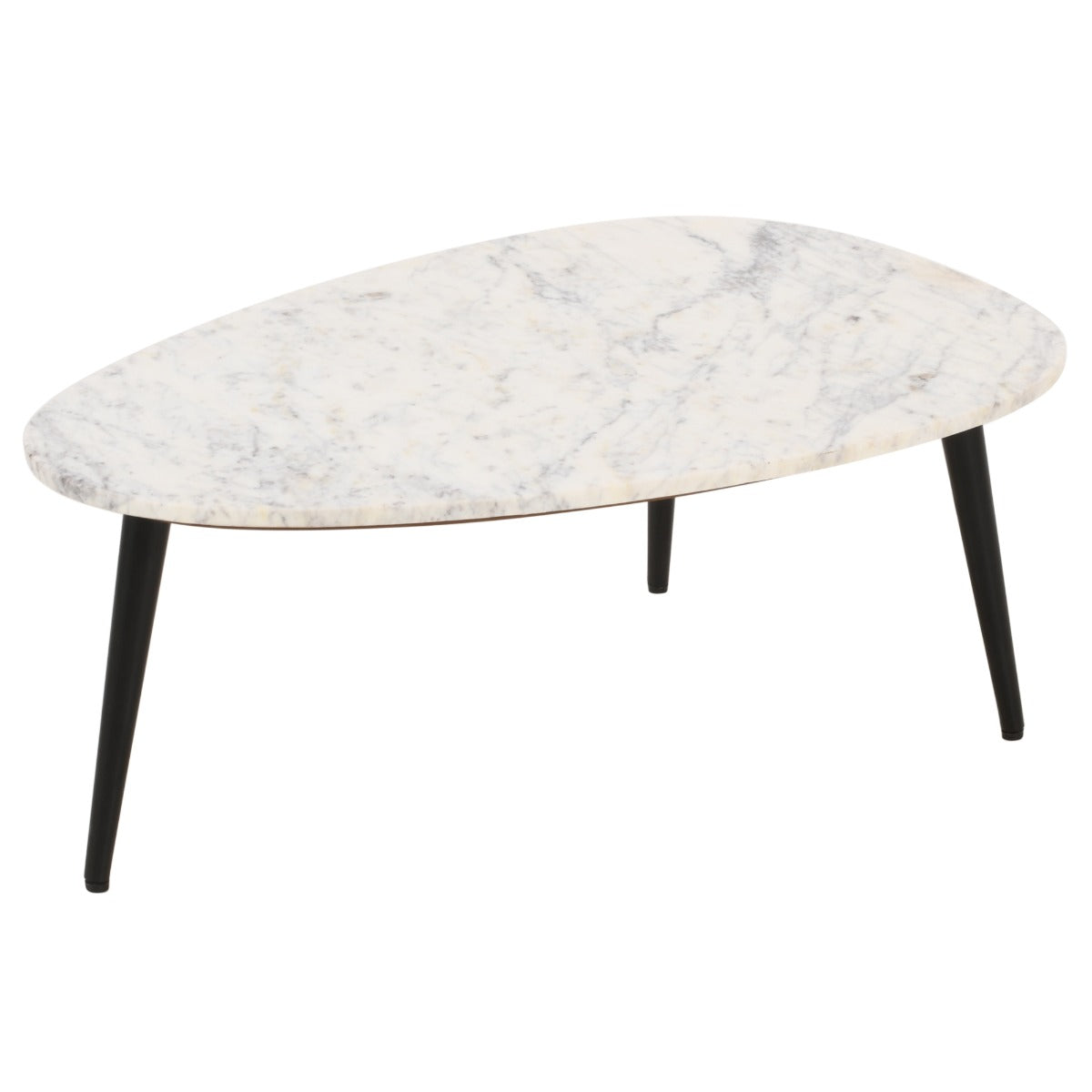 Elegant Opal coffee table with white marble top and metal legs